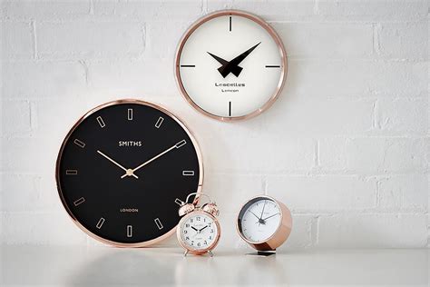 Modern Brushed Copper Case Wall Clock 23cm Contemporary Clocks