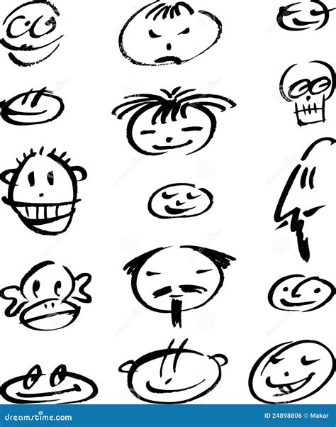 Faces Doodle Stock Vector Illustration Of Cartoon Doodle 24898806