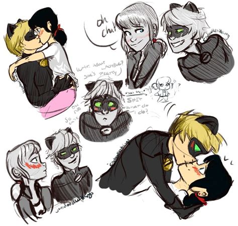 Some Marichat Doodles Of Them Blushing I Love My Sinful Ships The Most