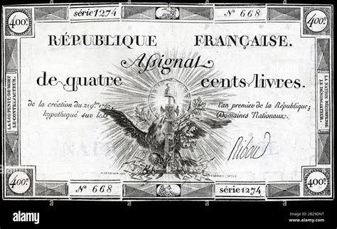 Early French Banknote Issue During The French Revolution Assignat For