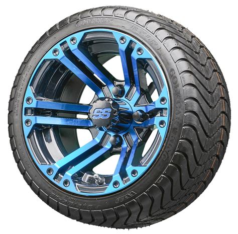 Golf Cart Wheels And Tires Combo 12 Rhox Rx334 Bbl Blue And Black