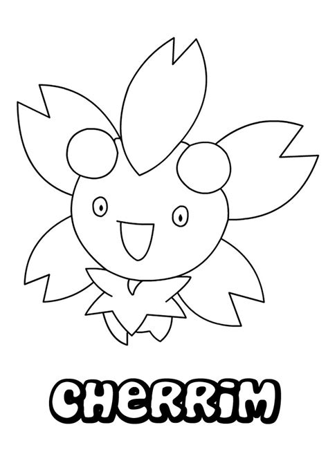 There is healthy and very green grass in the garden as well. Cherrim coloring pages - Hellokids.com