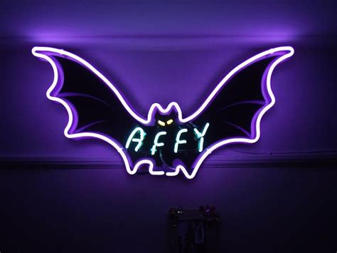 Startoftheweek Batneonaffy Bat Neon Sign In Purple Teal And Yellow