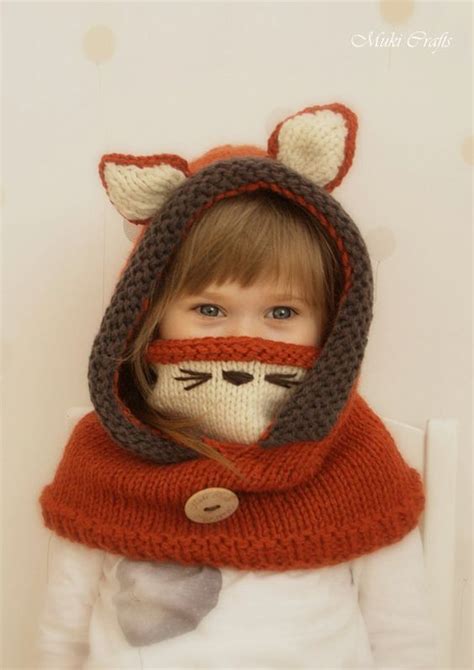 My fox hat was one the first patterns i designed, back in 2014. Knit fox hood cowl Rene - PDF knitting pattern - baby ...