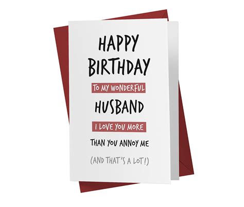 Buy Funny Birthday Card For Husband Large 5 5 X 8 5 Happy Birthday