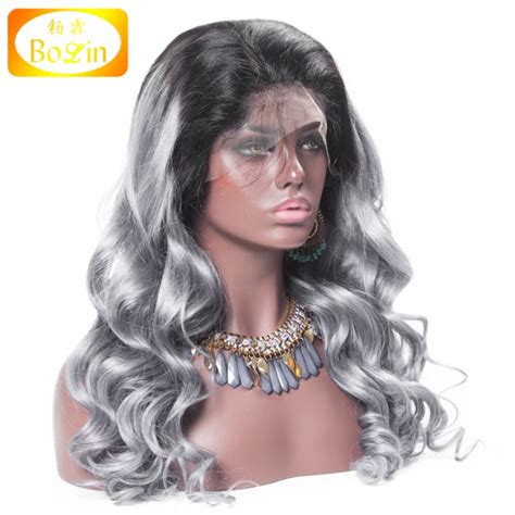 Chinese Virgin B Gray Hair Silk Base Full Lace Wig Human Hair Wig