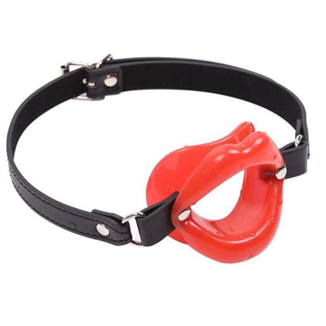 Buy Pu Leather Strap Rubber Lips Shaped O Ring Mouth