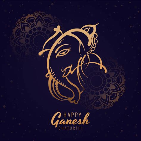 Happy Ganesh Chaturthi Festival Square Card Design 1241650 Vector Art