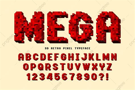 Pixel Font Vector Art Png Pixel Vector Font Design 8 Bit Craft Game Png Image For Free Download