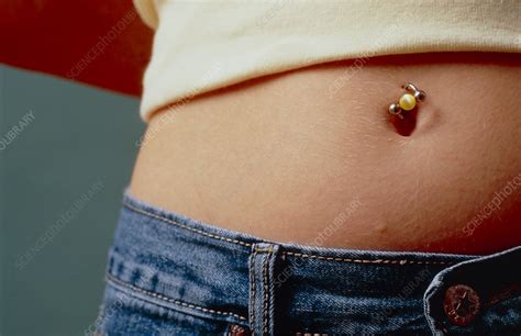 Pierced Navel Stock Image P Science Photo Library