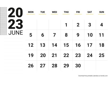 Printable June 2023 Calendar Free Download In Pdf Bordio