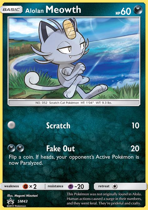 We did not find results for: Alolan Meowth SM43 Black Star Promo Pokemon Card NEAR MINT TCG