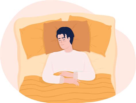Sleep On Back In Relaxed Position 2d Vector Isolated Illustration