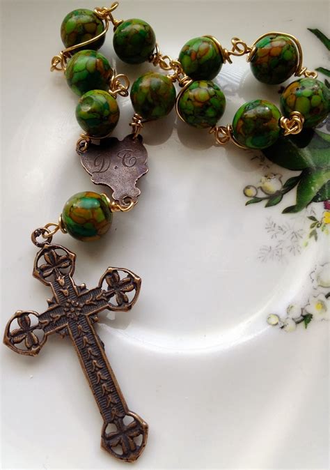 Gailgirondesigns Irish Thistle And Shamrock Pocket Rosary