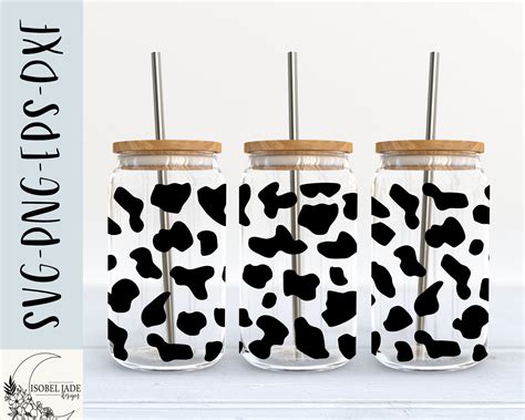 Cow Print Libbey 16oz Glass Svg Design Cow Pattern Svg File Etsy