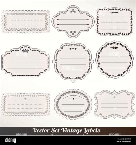Vector Frame Labels Set Ornamental Vintage Decoration Stock Vector