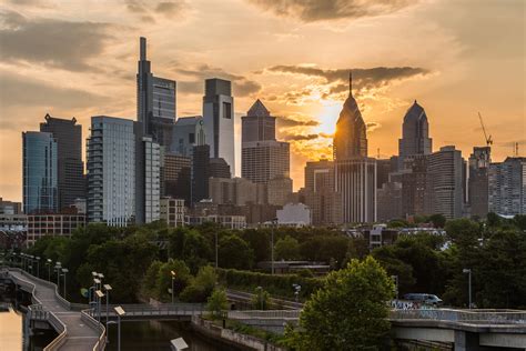 Philadelphia Skyline At Sunrise Rphiladelphia