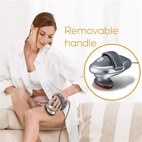 Beurer Infrared Tapping Massager With Removable Handle And 2 Massage Attachments Silver Buysbest
