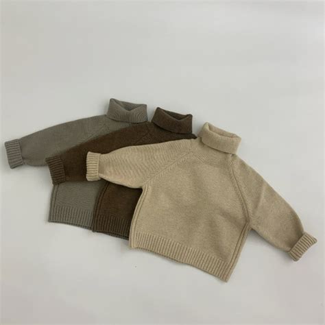 Baby Boy Winter Clothes Solid Kids Knitted Sweater Soft Clothing For