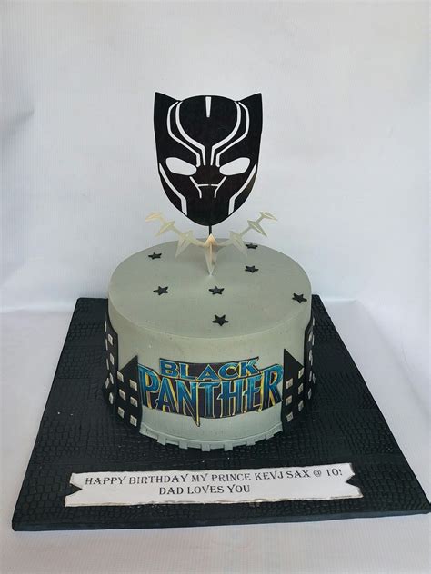 Black panther 11th birthday cake & cupcakes! Black Panther cake by Diya's Treats | Happy birthday black ...