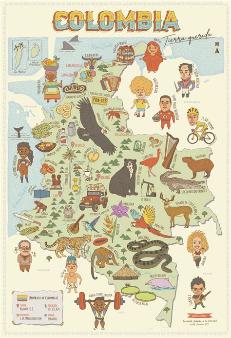 Illustrated Map Of Colombia Behance