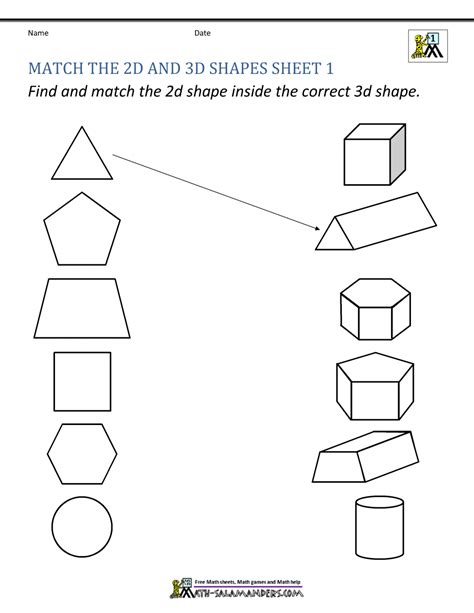 Identifying 3d Shapes Worksheet