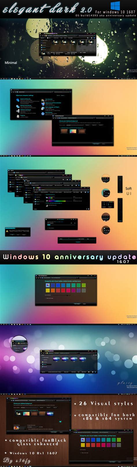 Elegant Dark 20 Theme For Windows 10 1607 By Swapnil36fg On Deviantart