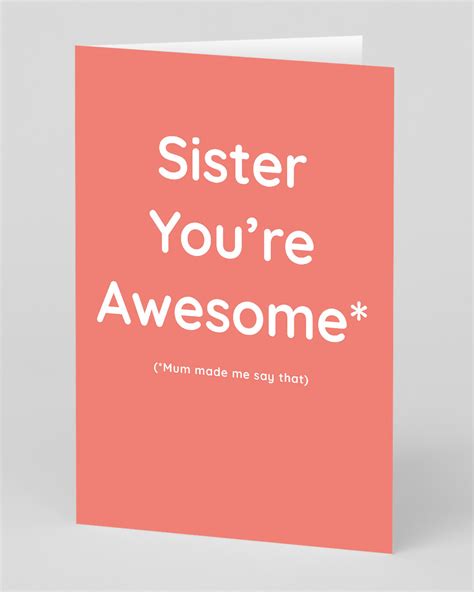 Personalised Sister Youre Awesome Greeting Card Ohh Deer