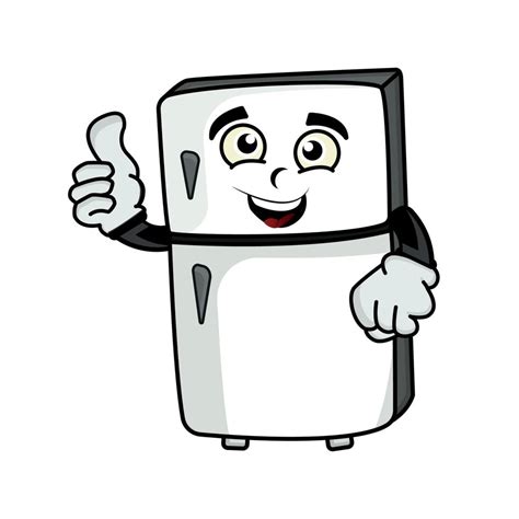ilustração geladeira mascote personagem de desenho animado estilo simples da ilustração