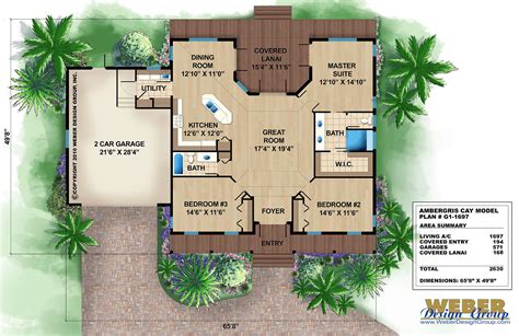 Beach House Plan 1 Story Old Florida Style Coastal Home Floor Plan