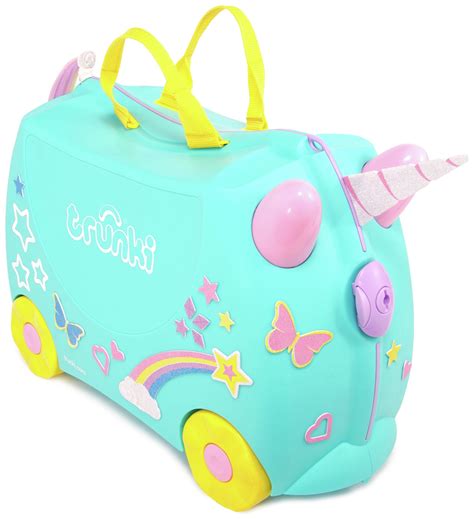 Buy Trunki Una Unicorn 4 Wheel Hard Ride On Suitcase Turquoise Kids