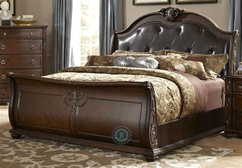 These variations in color will make your job easier. Hillcrest Manor Genuine Leather Sleigh Bedroom Set from ...