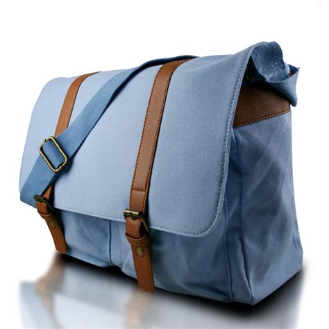 L1418 Miss Lulu Unisex Canvas Messenger Bag Blue