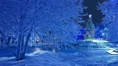 Free Download Bing Images Snowy Christmas Nighttime View Of The