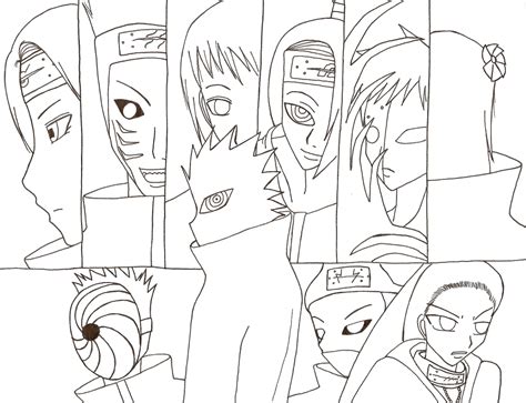 All Naruto Akatsuki Coloring Pages Sketch Coloring Page