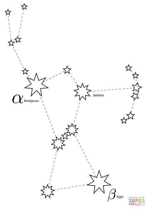Orion Constellation Coloring Page From 88 Constellations Category