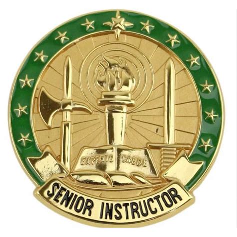 Army Senior Instructor Badge Gold Pin On Bradleys Surplus