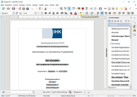Zum erfolgreichen projektabschluss gehört die projektdokumentation. LibreOffice-Vorlage für die Projektdokumentation der IT ...