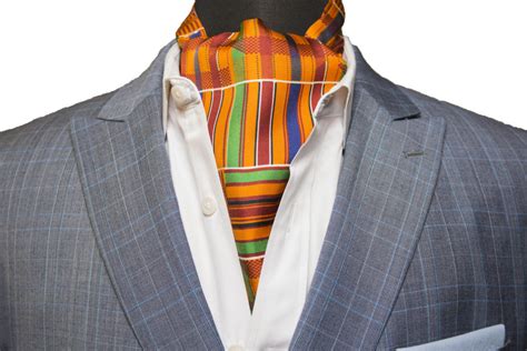 Kente Cloth Sterling Ascot Tie