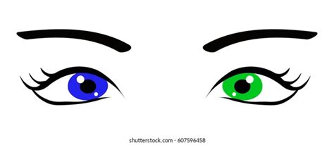 Male Female Eyes Green Color Manga Stock Vector Royalty Free