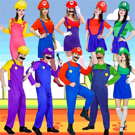 Adult Super Mario Party Costumes Role Play Women Mario Dress Cosplay