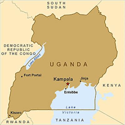 The image shows uganda location on world map with surrounding countries in africa. Uganda Maps