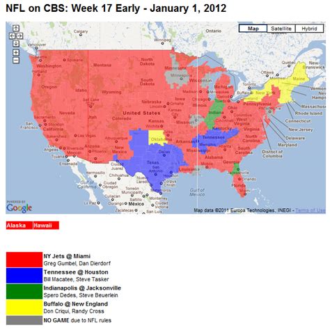 Nfl Tv Schedule Week 17 Coverage Maps For All Cbs And Fox Nfl Action