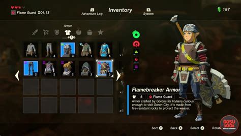 Bows, arrows, boomerangs, rods attack power: Zelda Breath of The Wild Heat & Lava Resistance Armor - Flamebreaker