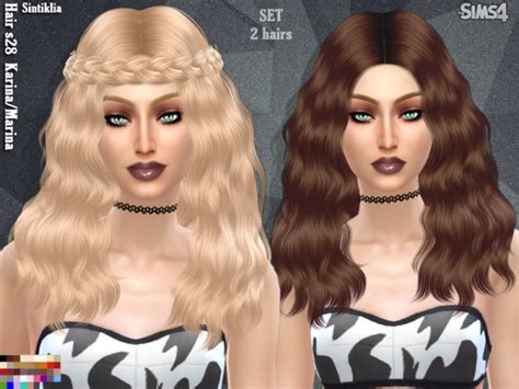 The Sims Resource Sintiklia Hairset 28 Karina Marina Sims 4 Downloads
