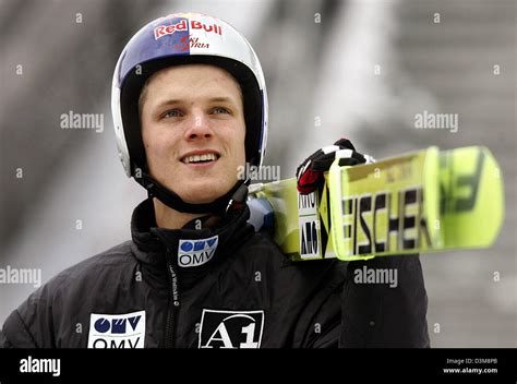 Austrian Ski Jumper Thomas Morgenstern Celebrates His Fourth Place At The Bergisel Jump In The