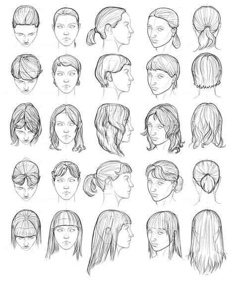 Female Hair Drawing Reference