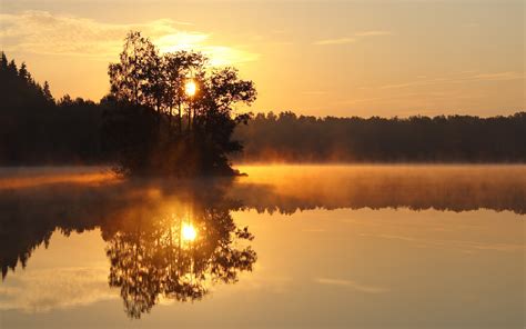 배경 화면 햇빛 나무 경치 일몰 호수 자연 반사 해돋이 저녁 아침 안개 태양 황혼 가을 새벽 대기
