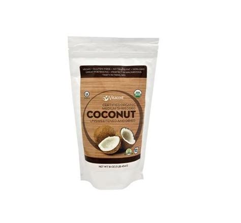 Vitacost Certified Organic Medium Shredded Coconut Unsweetened Gluten