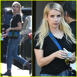Emma Roberts Shows Off Longer Hairdo During Solo Lunch Trip Emma Roberts Just Jared